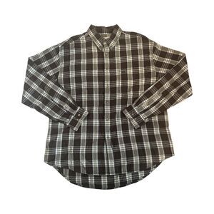 Vintage 80s 90s River Traders Flannel Shirt Brown Plaid Cotton Men’s Large